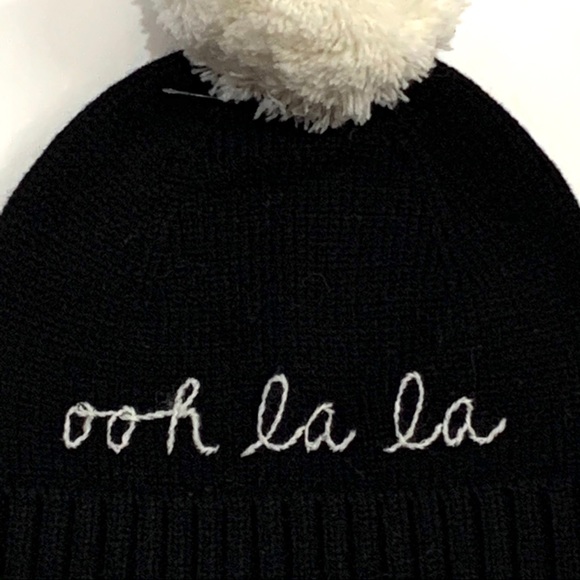Kate Spade New York Ooh La La Black Beanie Pom Pom - Picture 5 of 8